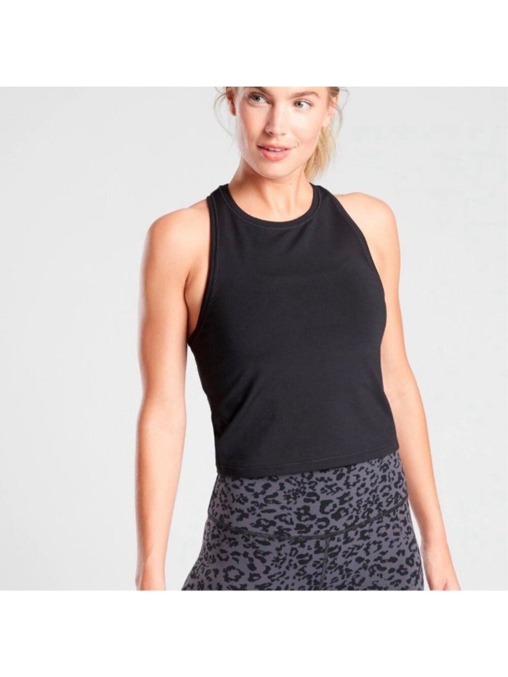 Athleta Shanti Crop Tank, Black, Small